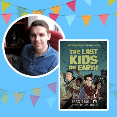 Author Max Brallier with his book The Last Kids on Earth