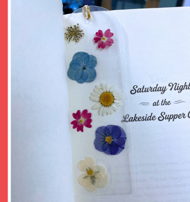 Pressed Flower Bookmark in a book