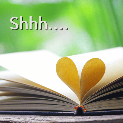 Book heart with Shhh...